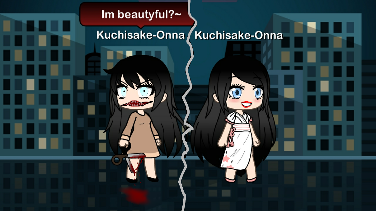 Kuchisake Onna Image By Arianna Kuchisake onna sneaks up on her victims in the dark and asks them if they think she is beautiful: kuchisake onna image by arianna