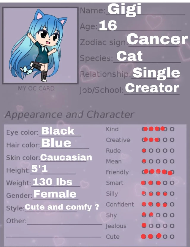 pics Gacha Life Oc Card Template gachaoc gacha gachalife my oc card