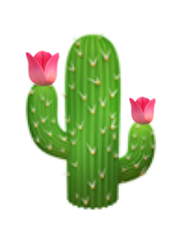 cactus flowers emoji remixedemoji sticker by @dexhornet