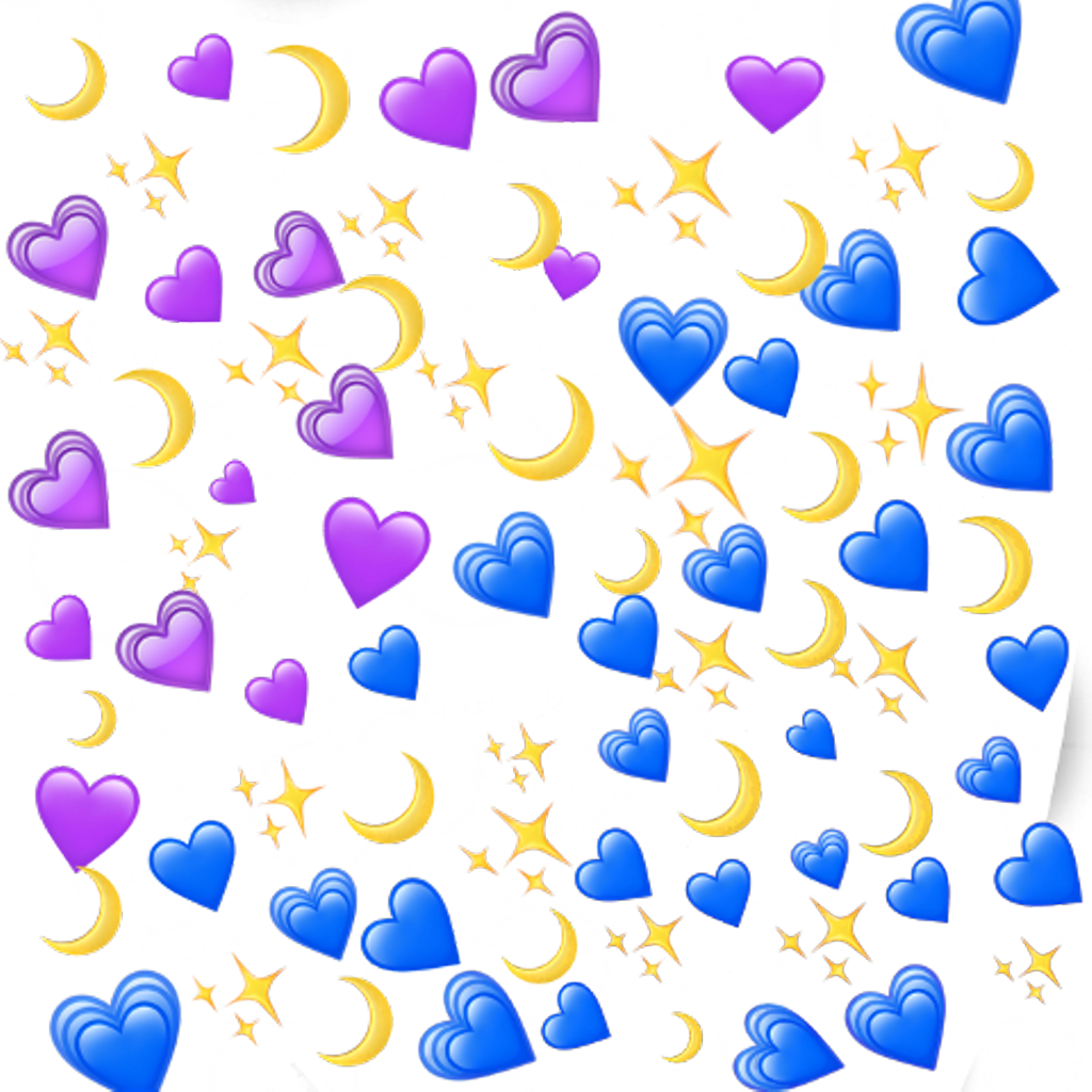 emojis hearts blue purple freetoedit sticker by @jenniesfav