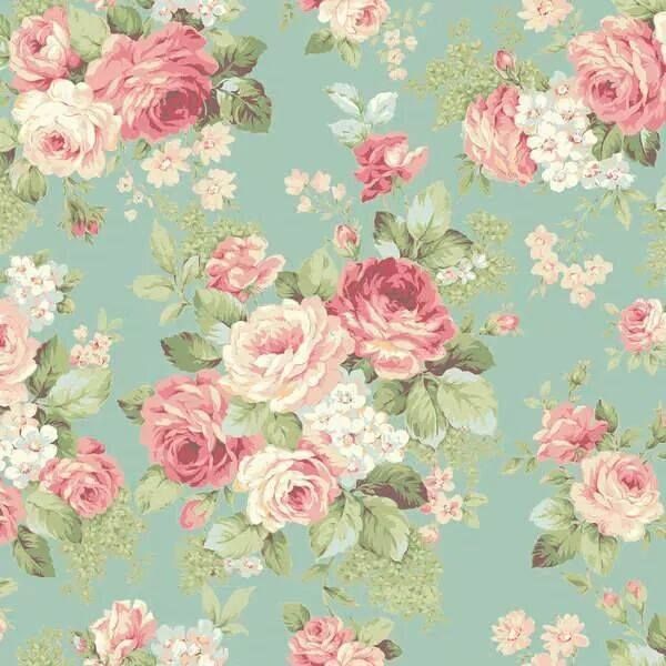 Vintage flower background in green and