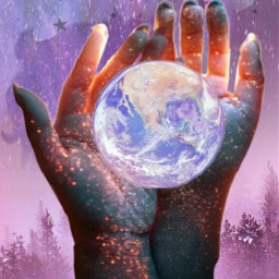 freetoedit pink hands earth