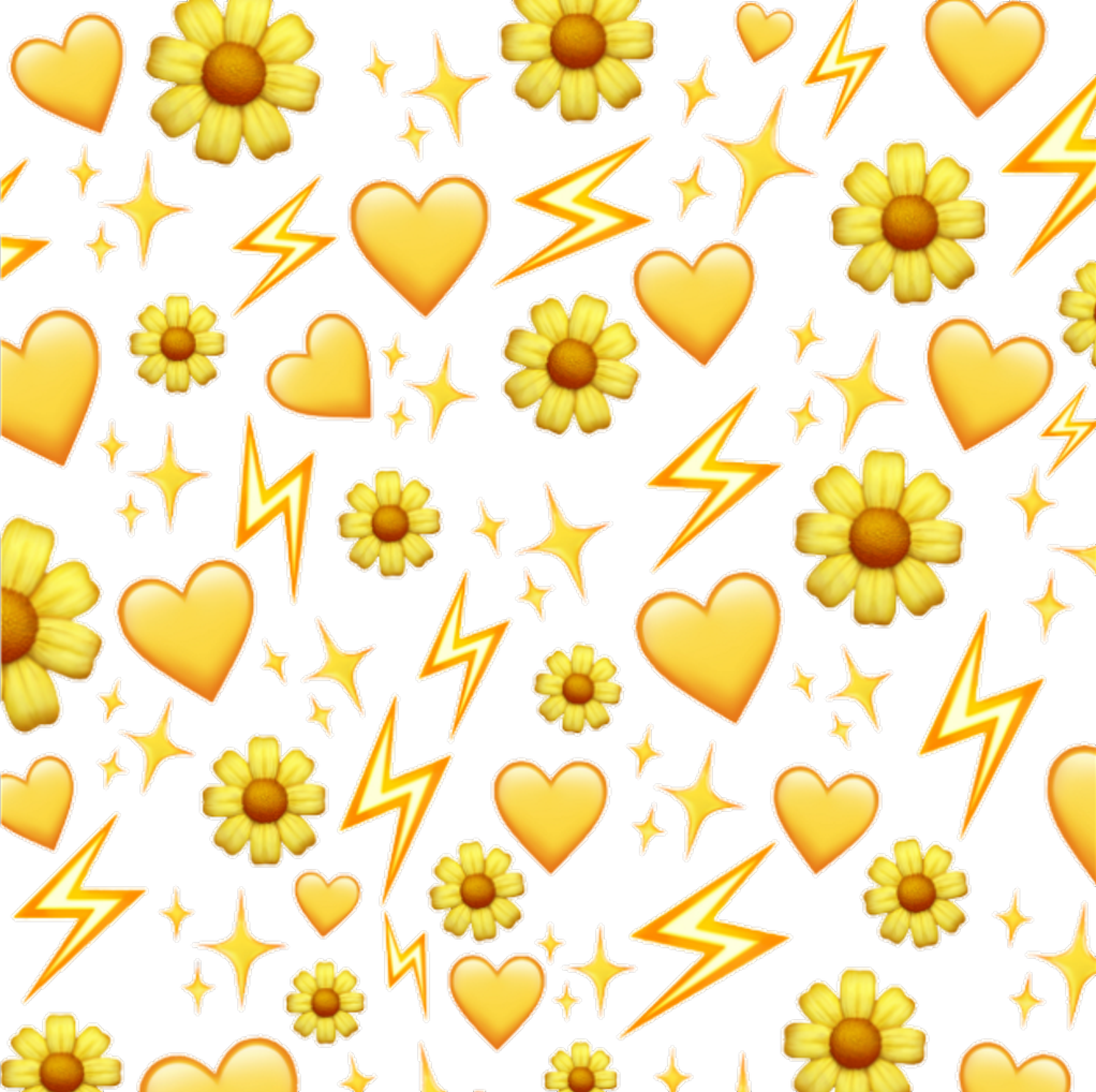  emoji  yellow hearts emojisticker background emojibackgr 