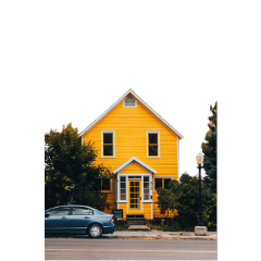 yellow house car vintage freetoedit