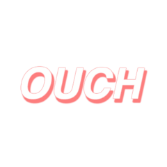 ouch aesthetic 3d words message freetoedit