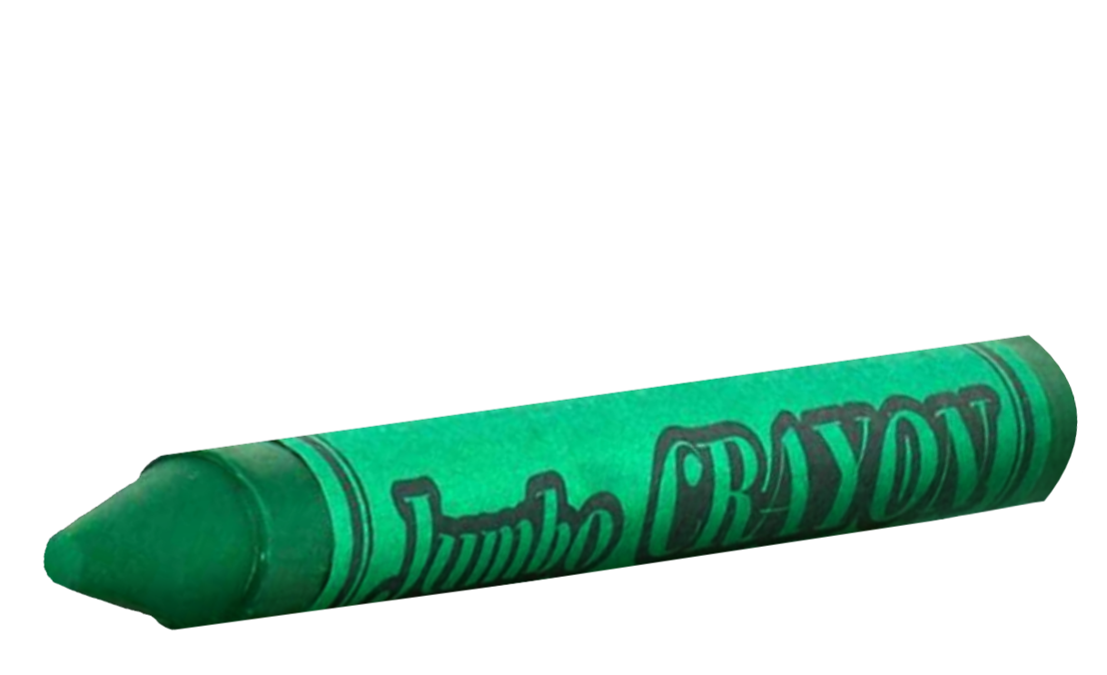 green crayon color jumbo sticker by nancyspasic