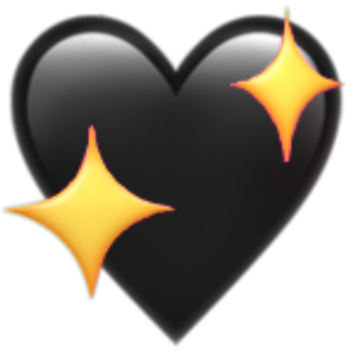 emojis heart black sparkling sticker by @khaotictrash
