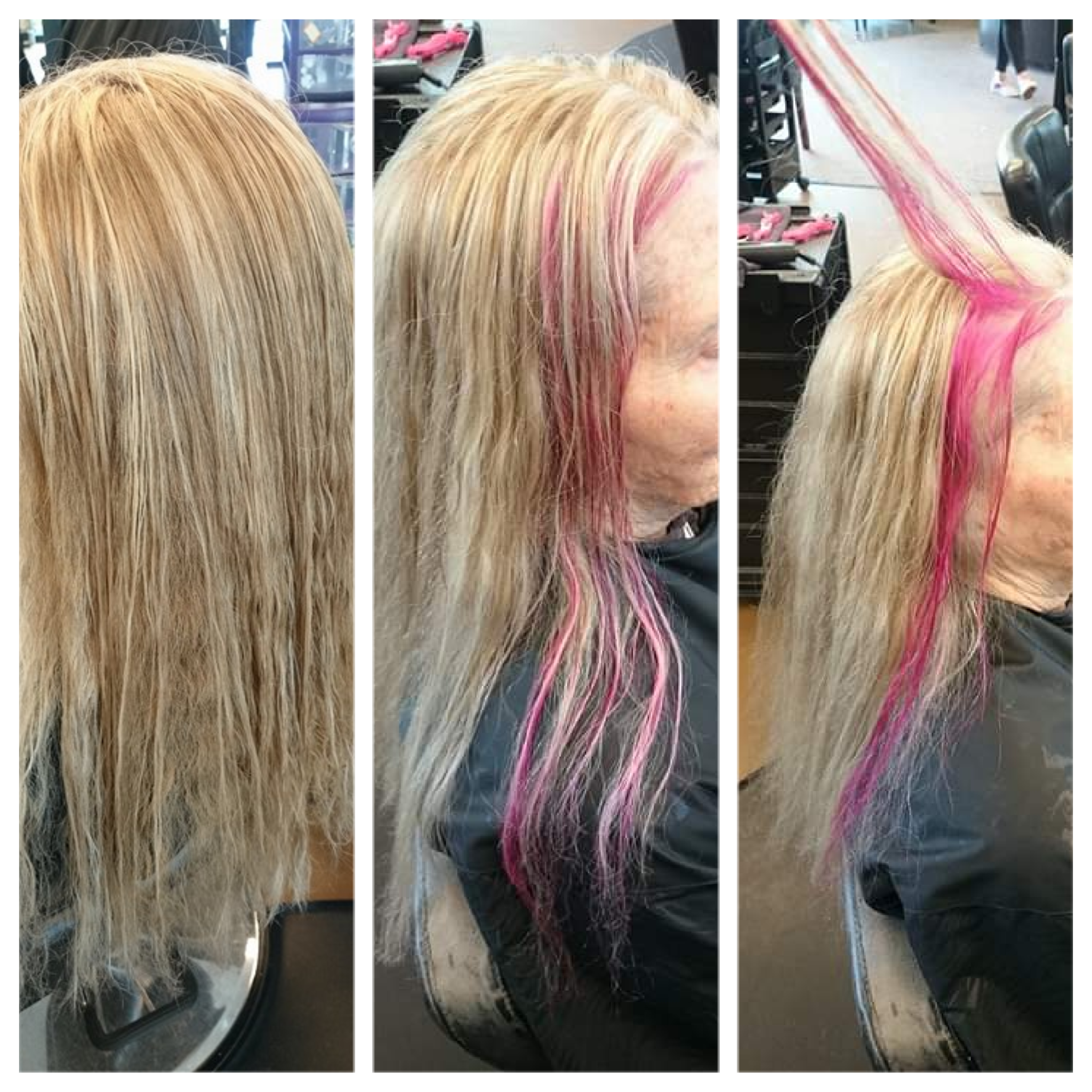Partial Foil With A Root Touch Up And A Lil Pink Peek A