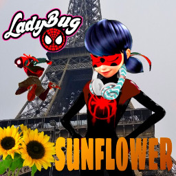 ladybug spiderman freetoedit sunflower
