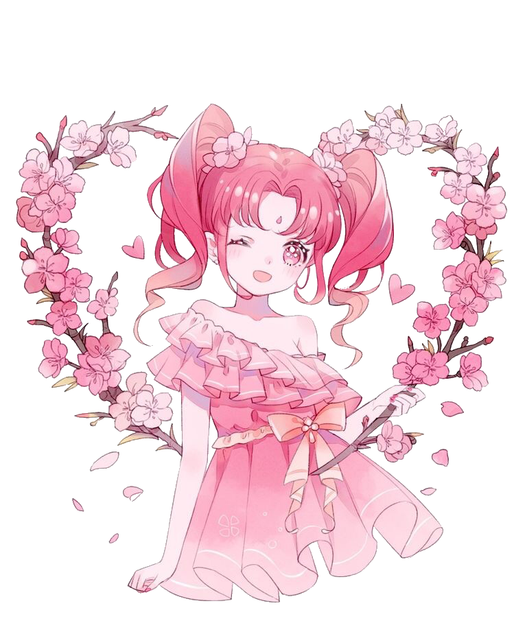 Animegirl Anime Kawaii Pink Sticker By Shrimpotako