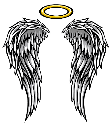 angel wings with halo drawings