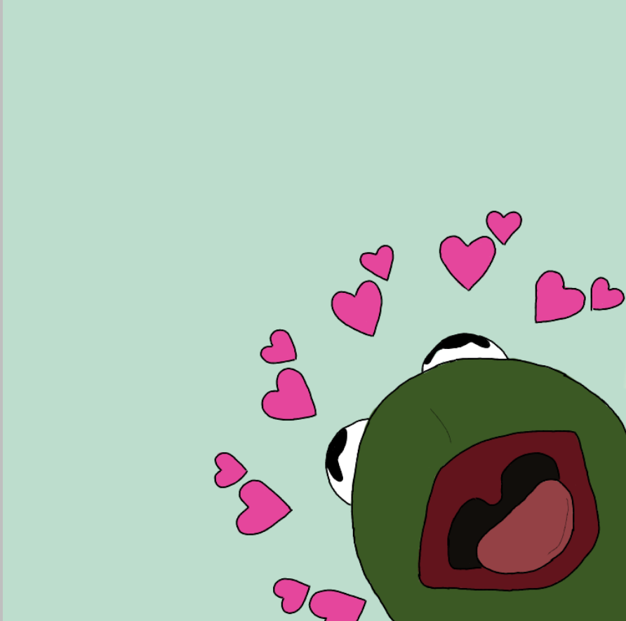 kermit the frog drawing with hearts - allglorious-emmuna