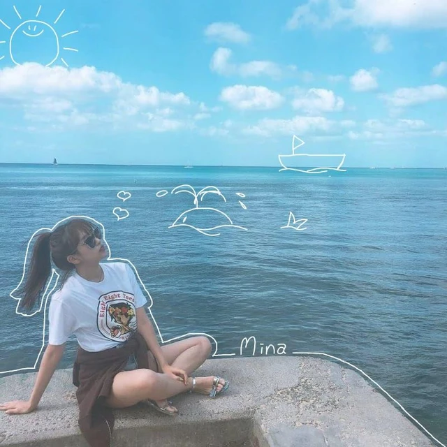 韓国 かわいい おしゃれ オシャレ 미나 ミナ Mina みなり Sea 海 Image By 우미