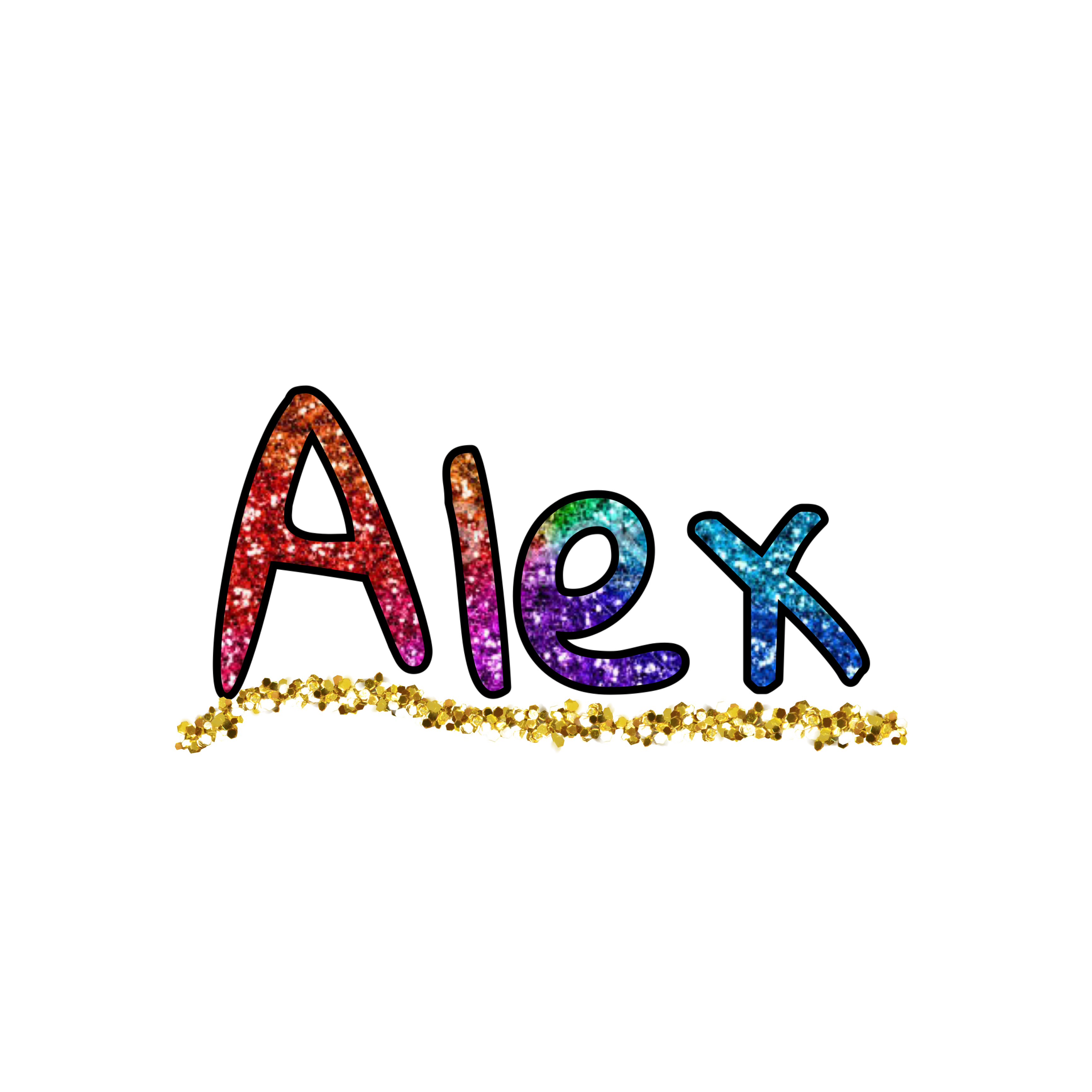 the name alex in glitter
