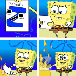 spongebob illustrationportrait memes alphabetlore z freetoedit