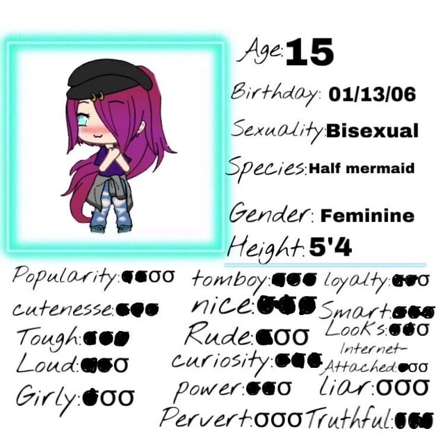 pix Gacha Life Oc Card Template picsart