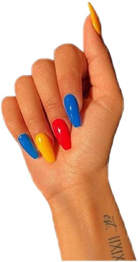 Red Blue Yellow Acrylic Acrylicnails