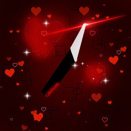knife hearts red black squares