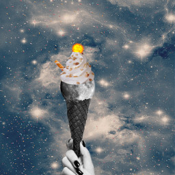 ecicecream icecream universe moon earth cone freetoedit