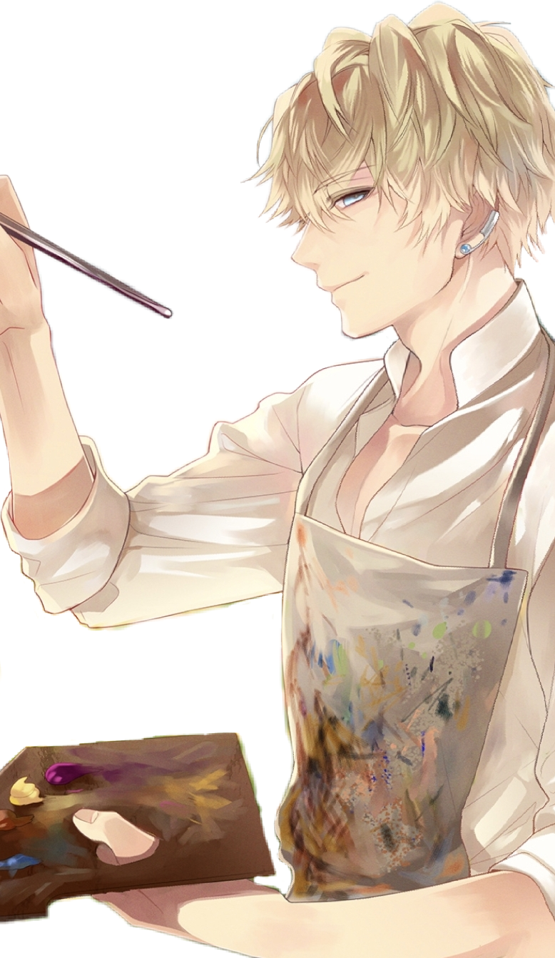 anime boy man animeboy painting sticker by otakugeek84