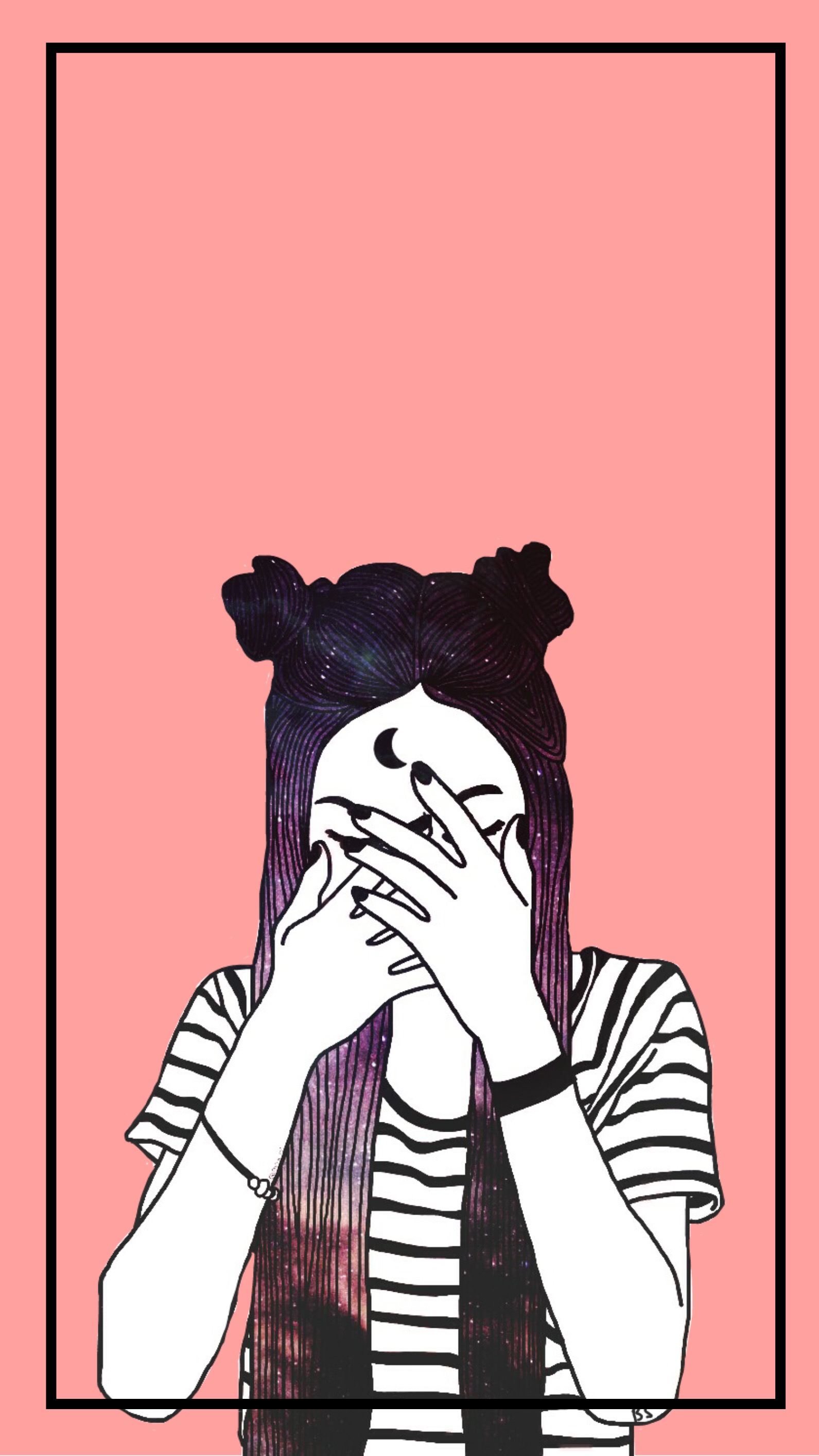 Wallpaper Aesthetic Girl Sad Face Drawings Sketches