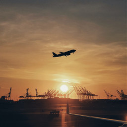 airplane airport sunset golden aircraft unsplash freetoedit