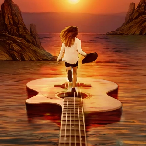 #sunset,#guitar,#freetoedit,#irccountrysidefun,#countrysidefun