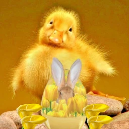 duck rabbit easter easterbunny lily tulip yellow eastereggs ccyellowaesthetic2022 yellowaesthetic2022 freetoedit