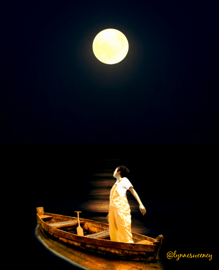 yellow boy fly water boat moon GIF by Lynne Sweeney