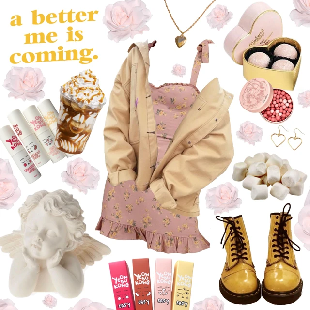 pic Pink And Yellow Aesthetic Outfit moodboards clothes aesthetic image by