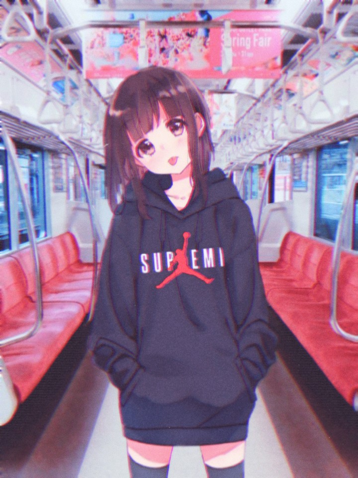 supreme hoodie anime