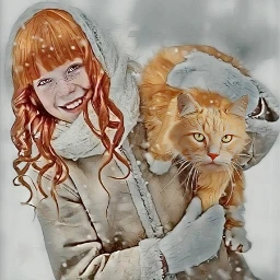 freetoedit cat ginger snow winter irckittylove