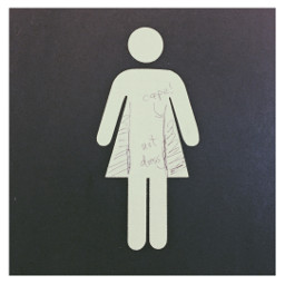 freetoedit feminism girlpower bathroomsign outline