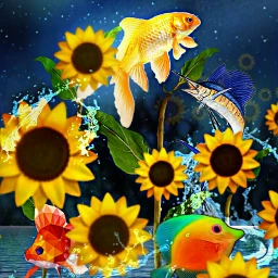 freetoedit peces girasol colores fantasia srcsunflowerselfie