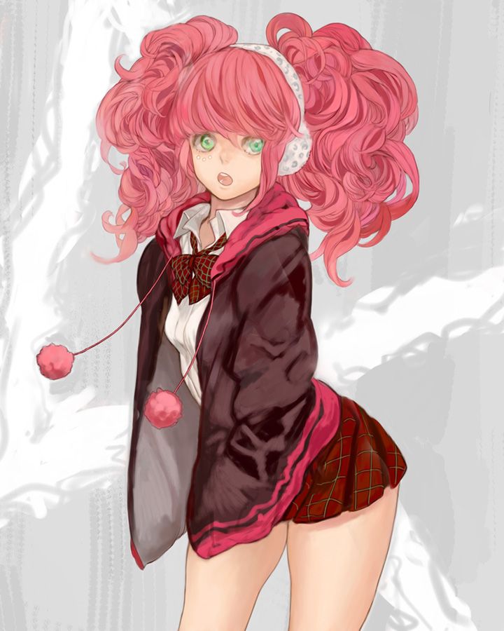 Anime curly hair girl