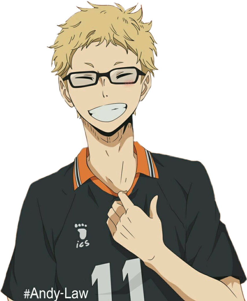 freetoedit haikyuu tsukishima anime sticker by @sothis.