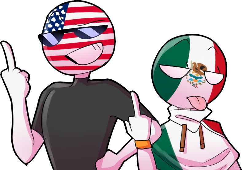 This visual is about countryhumans usa mexico freetoedit #countryhumans #us...