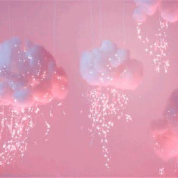 aesthetic clouds pink lights cute freetoedit