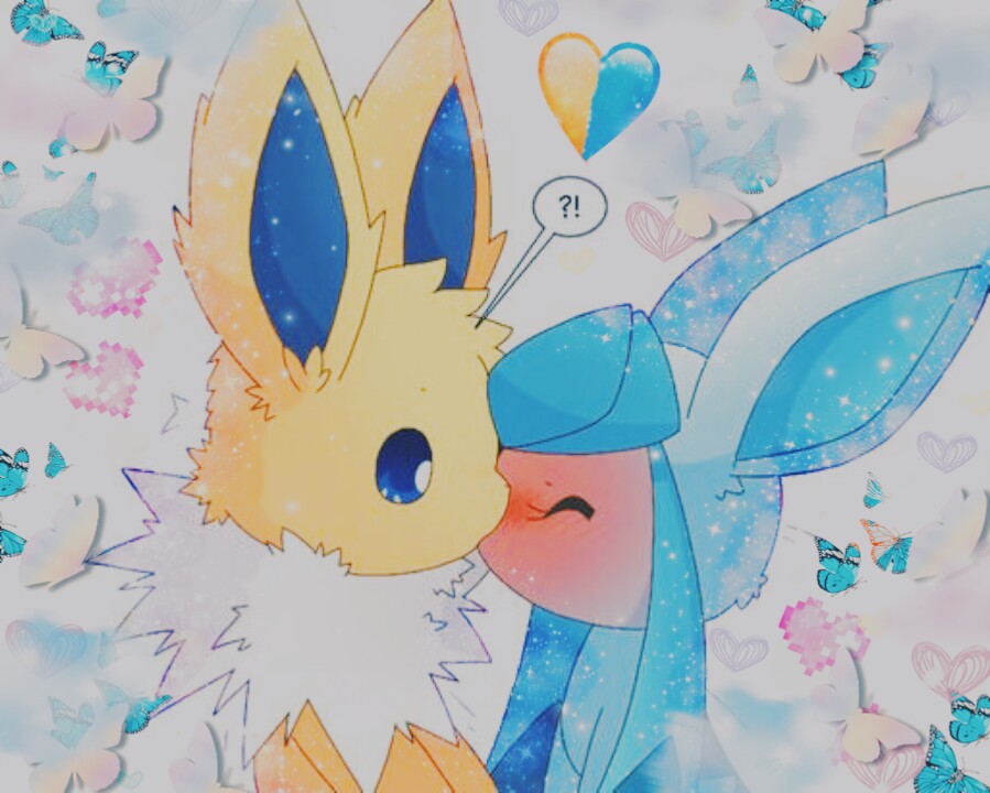 glaceon jolteon jolteonxglaceon image by @pastel_the_leafy.