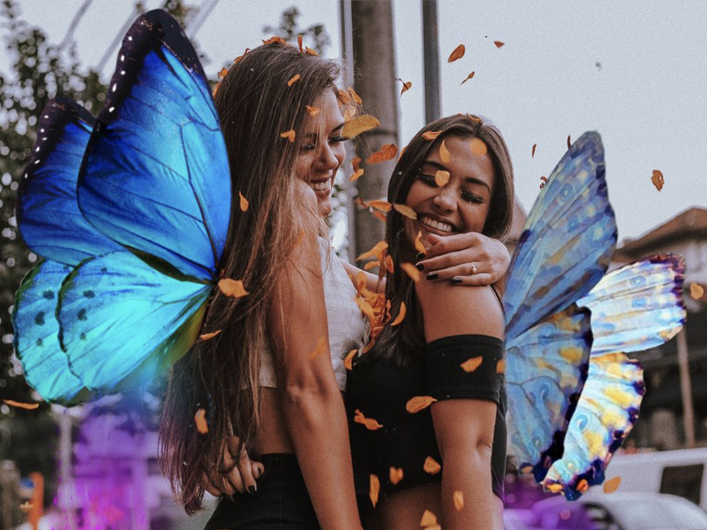 girls with butterfly wings effect edit girls with butterfly wings photo effect