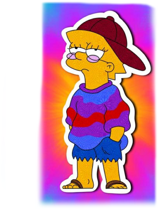 Lisasimpson Simpsons Hippie Hippies Sticker By Elsa Csa