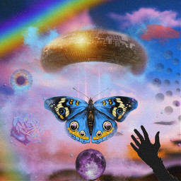 freetoedit magical butterfly sky interesting