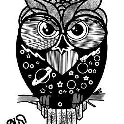 outline owl cute madewithpicssrt dcoutlineart