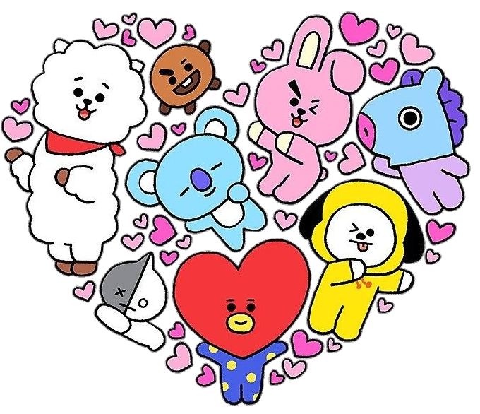  bt21  Tata chimmy cooky shooky mang koya Rj love heart  