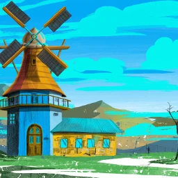 windmill landscape painting digitalpainting digitalartist scenery dcwindmills windmills