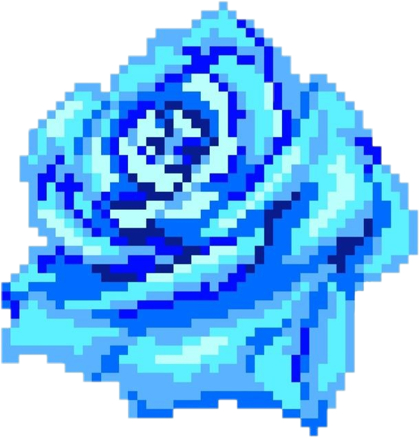 This visual is about rose blue flower pixel art freetoedit #rose #blue #flo...
