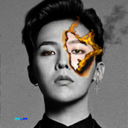 freetoedit gdragon bigbang kwonjiyong kpop picsart kpopedit fire burn smoke