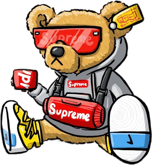 supreme hypebeast teddy sticker by @stickertornado