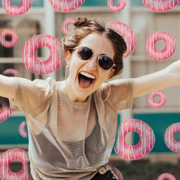 freetoedit remixit girl donut background