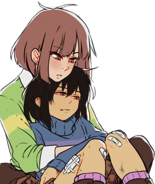 charisk frisk chara undertale sticker by @candle_coffee